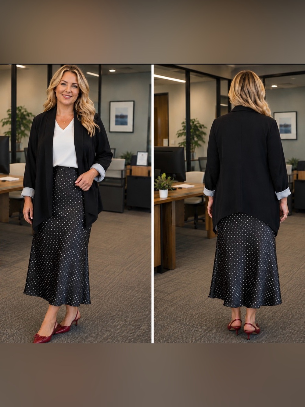 Cartonnier black open blazer size Large
